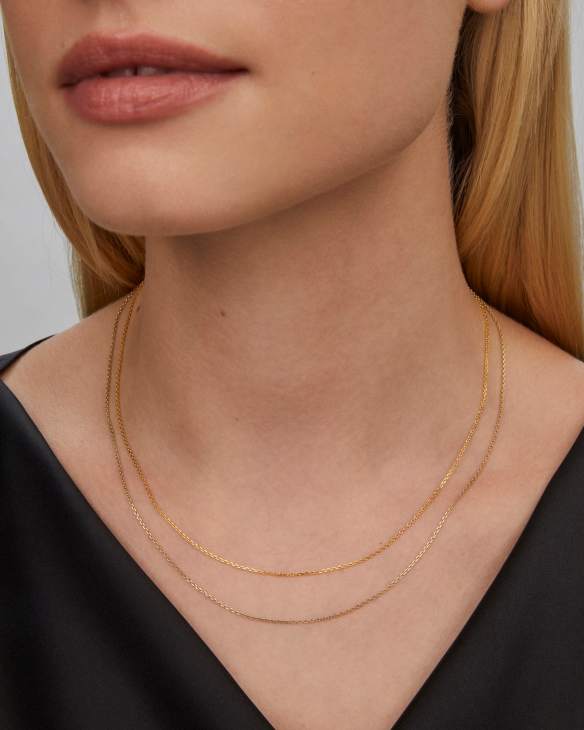 18 Inch Thin Chain Necklace in 18k Gold Vermeil